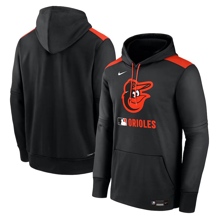 Men 2025 MLB Baltimore Orioles Black Nike hoodie style 1